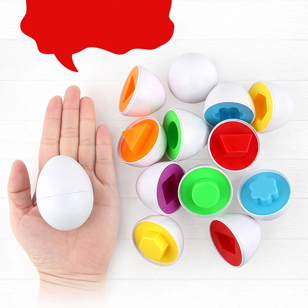 Многоцветный Форма совпадающий набор яиц для массажа дошкольного Монтессори игрушки для малышей обучающие игры распознавание цвета обучения