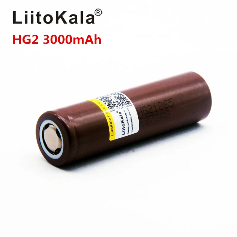 LiitoKala Lii-HG2 18650 18650 3000mah перезаряжаемый аккумулятор для электронных сигарет высокой мощности разряда, 30A большой ток