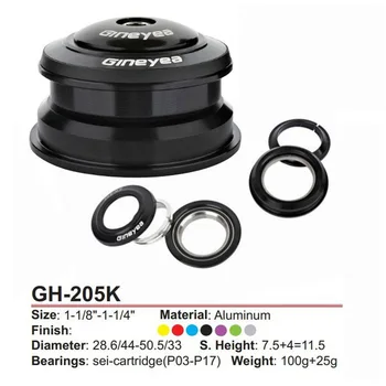 

GH-205 44mm-50.6mm CNC bearing atx XTC MTB Giant Bicycle Headset special offer ciclismo pecas accessories black color