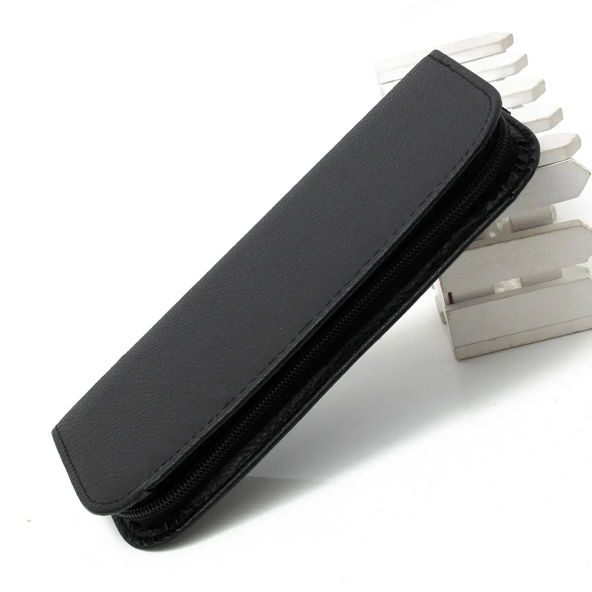 1Pcs Empty PU Black Hairdressing Scissor Case Thinning Shears Comb