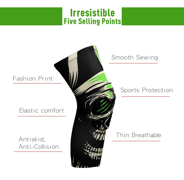 06Color Printing Professional Mountain climbing Iycra Crossfit Kneepad Basketball Spandex Basketball Knee Brace (7)