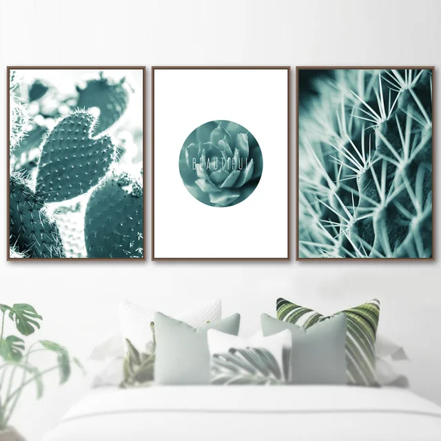Green Cactus Nordic Posters And Prints Wall Art