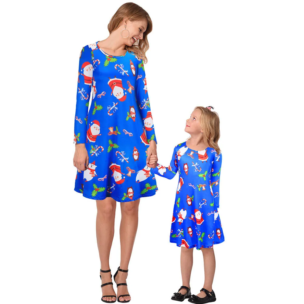 Платья для мамы и дочки; одежда «Мама и я»; осеннее платье для женщин и девочек; Семейные рождественские пижамные комплекты; Семейные комплекты