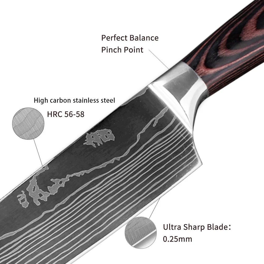 XITUO нож шеф-повара из нержавеющей стали, набор кухонных ножей 7CR17, японский стиль, нож для мяса, два Женский комплект 2 шт., кухонные инструменты для дома