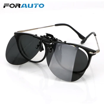 

FORAUTO Car Driving Night Vision Lens Clip On Sunglasses Driver Goggles Polarized Sun Glasses Anti-UVA UVB For Men Women