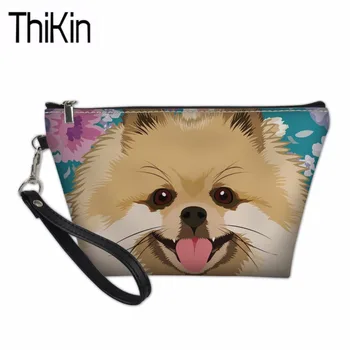 

THIKIN Cute Pomeranians Print Women Cosmetic Pouch for Make Up Cosmetic Case Girls Makeup Box Bolsa Ladies Portable Wash Kit Bag