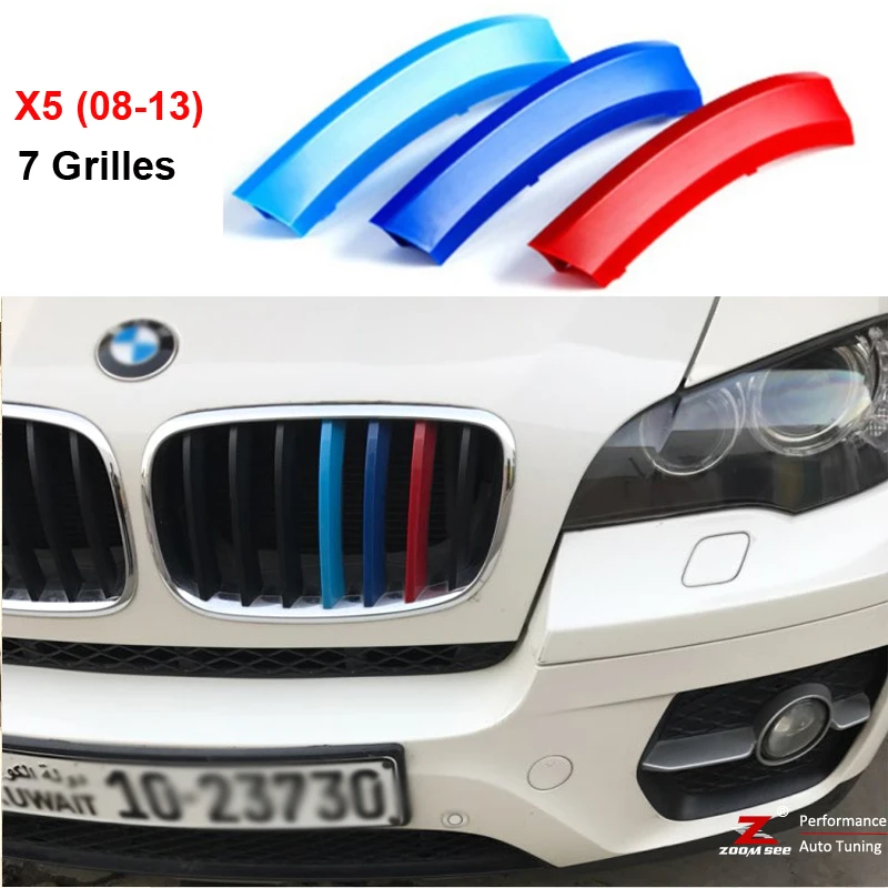 For 2008 to 2013 BMW X5 E70 3D M styling Front Grille Trim Strips grill