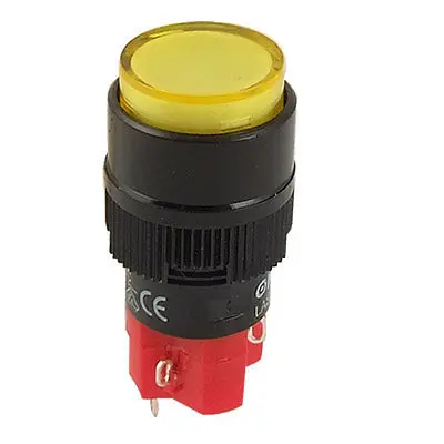 

Electrical Yellow LED Lamp Push Button Switch AC 250V