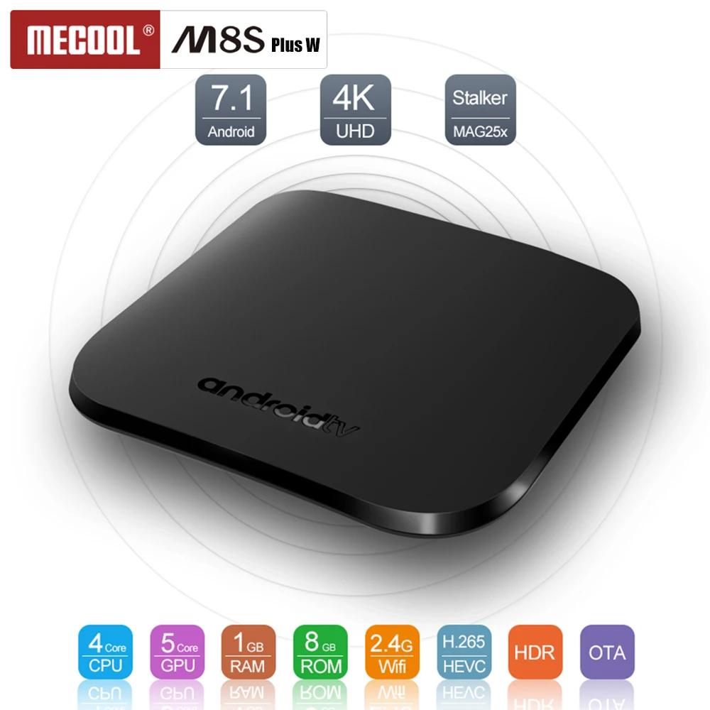 

MECOOL M8S PLUS W Smart TV Box Android 7.1 Amlogic S905W 1GB RAM 8GB ROM 2.4G Wi-Fi Set Top Box 4K Set-top Box