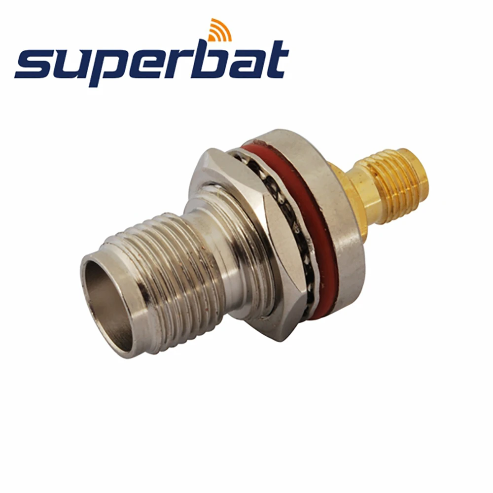 Superbat SMA-TNC Adapter SMA Female to TNC Jack Bulkhead O-Ring Straight RF Coaxial Connector for Electronic Components