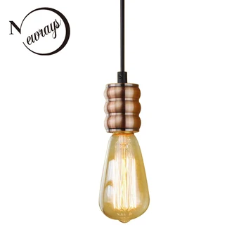 

Vintage iron painted novelty red bronze pendant lamp E27 220V LED hanging light fixture restaurant bedroom hallway parlor office