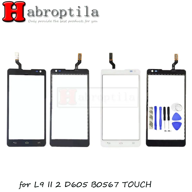 50Pcs/Lot For LG Optimus L9 II 2 D605 B0567 Touch Screen Digitizer Sensor Outer Glass Lens Panel With Tools+3M adhesive | Мобильные