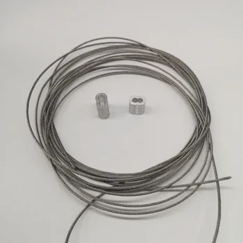 

5M 304 stainless steel wire rope+2PCS Double Aluminium sleeves for fishing lifting 7X7 Structure 0.8mm,1mm,1.2mm,1.5mm,1.8mm,2mm