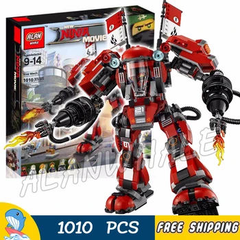 

980pcs New Ninja Fire Mech Battle Huge Robots 10720 Model Building Blocks Children Assemble Toys Bricks Compatible With Lago