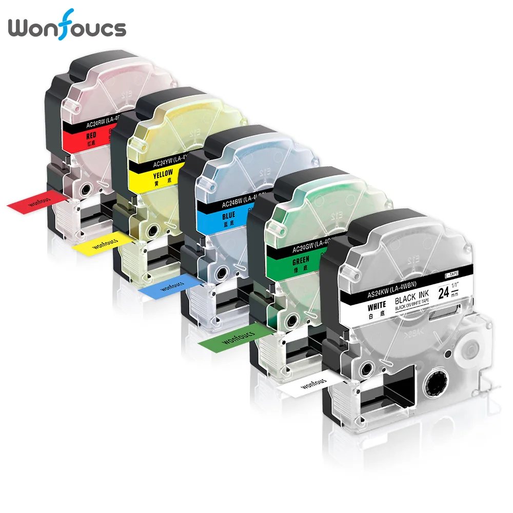 5 шт 24 мм SS24KW SC24RW SC24YW SC24GW SC24BW Картридж Ленты для маркировки совместимый Epson/King Jim