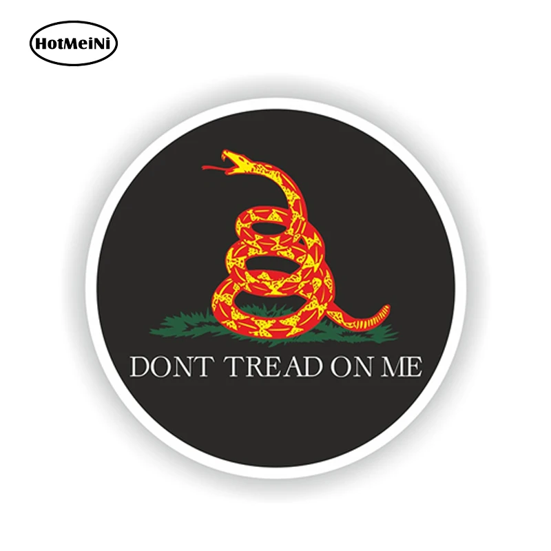 

HotmeiNi 13*13cm BLACK TACTICAL DONT TREAD ON ME Gadsden flag Roundel Car Sticker for Helmet Laptop Book Car Styling Body Decals