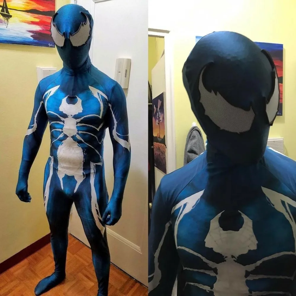 Костюм с 3D-принтом Venom Symbiote костюм Человека-паука спандекса лайкры Zentai для