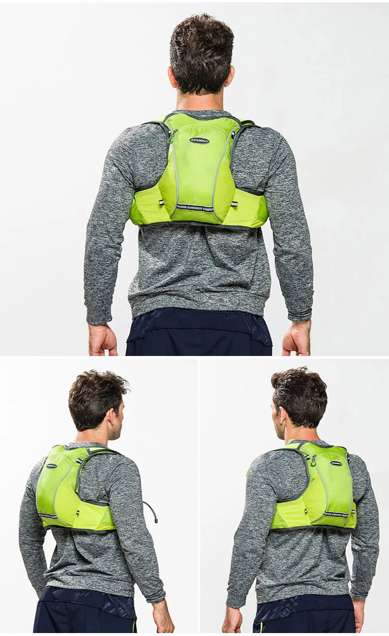 ANMEILU 5L Легкая спортивная сумка На открытом воздухе, водонепроницаемая сумка для марафона, гидратация, рюкзак для бега, походный рюкзак для путешествий
