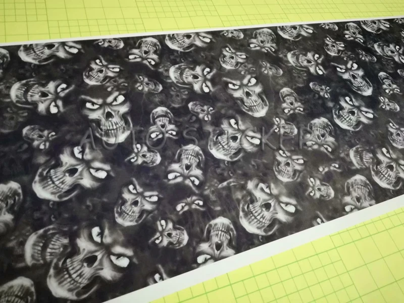 black white skull camo vinyl car wraps sticker bomb film 11