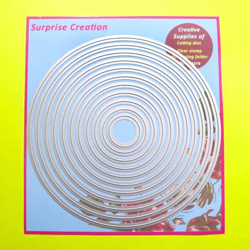

Large Cutting dies 18.5x18.5cm 11-Piece Basic Circle Scrapbook Cardmaking DIY Craft Metal Stencil