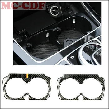 

Accessories Carbon Fiber Car Interior Cup Holder Frame Trim Stickers for Mercedes Benz W205 C Class C180 C200 C300 GLC