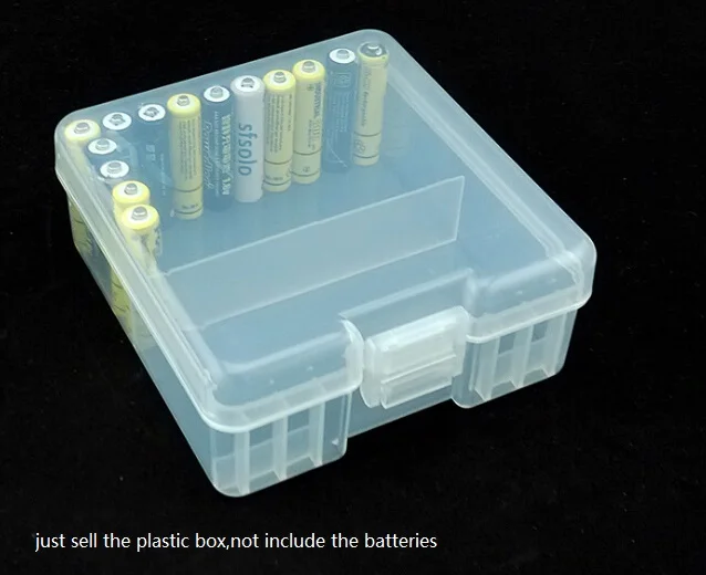 

10pcs/lot Transparent Hard Plastic Case AAA Battery Storage boxes Case Holder Battery Organizer Container For 100 AAA batteries