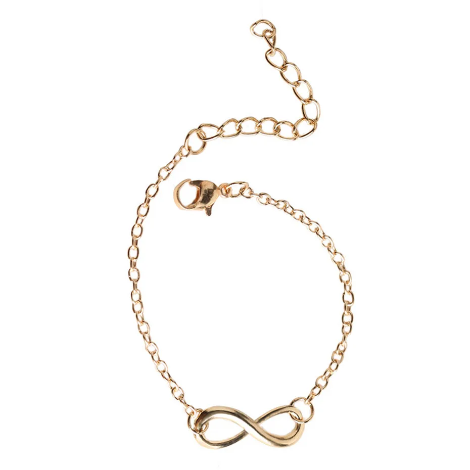 Charm Jewelry Accessories Gold Silver Alloy Simple 8 Shape Adjustable Bracelet Women Engagement Gift Girlfriend Birthday Present (3)