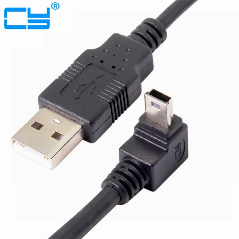 

USB 2.0 A Type Male to 90 Degree Up Angled USB Mini B 5pin Male Cable
