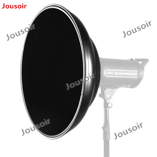 55cm-22-Bowens-Mount-Studio-Silver-Waved-Beauty-Dish-Honeycomb-Grid-with-Soft-Cloth-for-Studio
