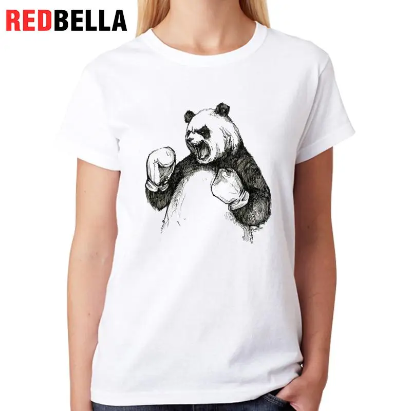 REDBELLA футболка Feminina Harajuku Kawaii 3D Hipster панда эскиз животных одежда женщины печати