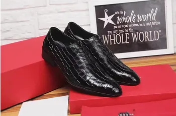 

Men Black Spring New Style Pointed Toes Business Leather Dress Shoes Men England Style Pleated Basic Lace Up Oxfords Size 38-44