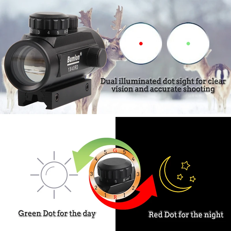 Green & Red Dot Sight Collimator Sight for Hunting Airsoft Red Dot Sight Scope Rail Mount Hunting Airsoft Collimator RL5-0013BL Green & Red Dot Sight Collimator Sight for Hunting Airsoft Red Dot Sight Scope Rail Mount Hunting Airsoft Collimator RL5-0013BL