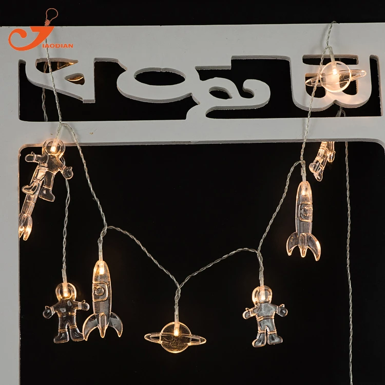 

3Set of Toy String Lights Spaceman Rocket Universal 10LED light Children Nursery Decorative Kids Bedroom Decoration Battery