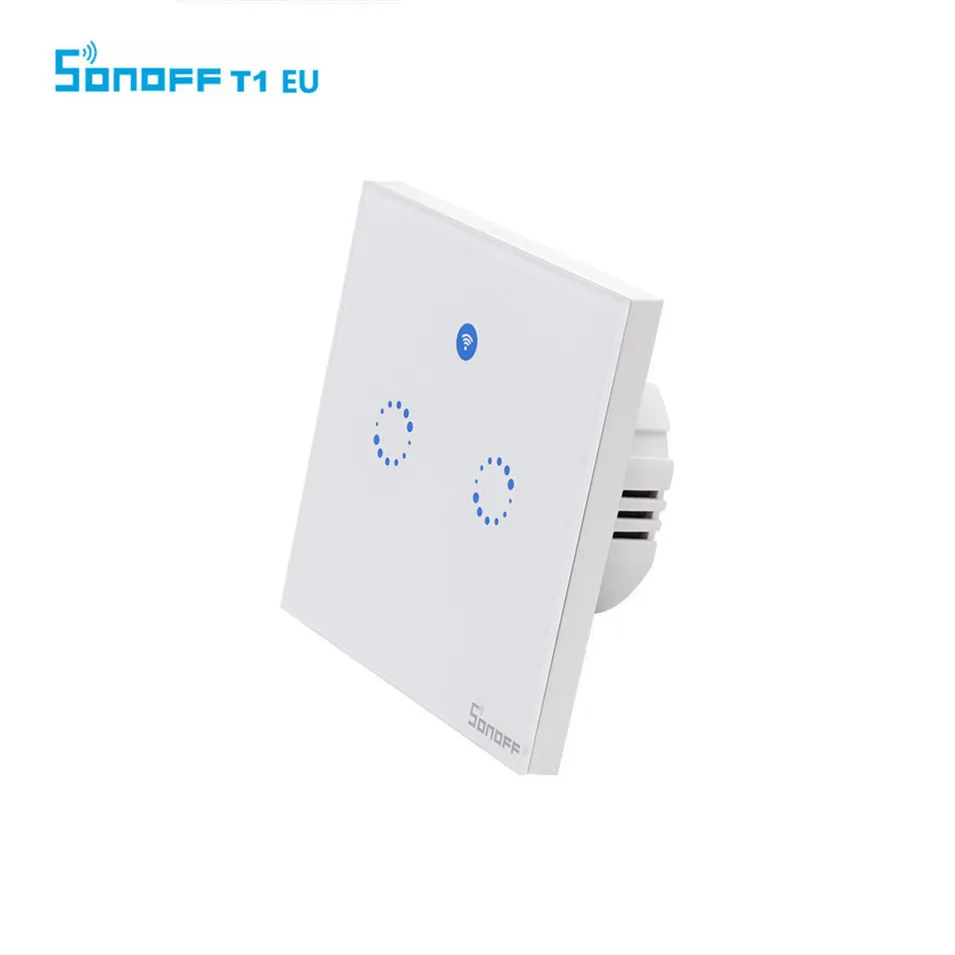 Sonoff T1 EU Smart Wifi Wall Touch Light Switch 1 Gang 2 Gang Touch WiFi RF433 Remote Smart Home Control Work with Alexa Ewelink-1