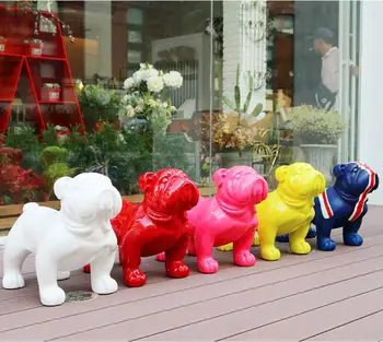 

European Large Fortune British Bulldog Dog Simulation Decoration Shop Opening Housewarming Gifts home decor FRP Decoration