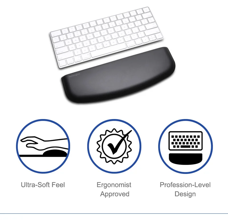 Kensington оригинальная ErgoSoft гелевая Подушка под запястье для тонкий компактный клавиатуры Для iMac K52801WW с розничной упаковкой