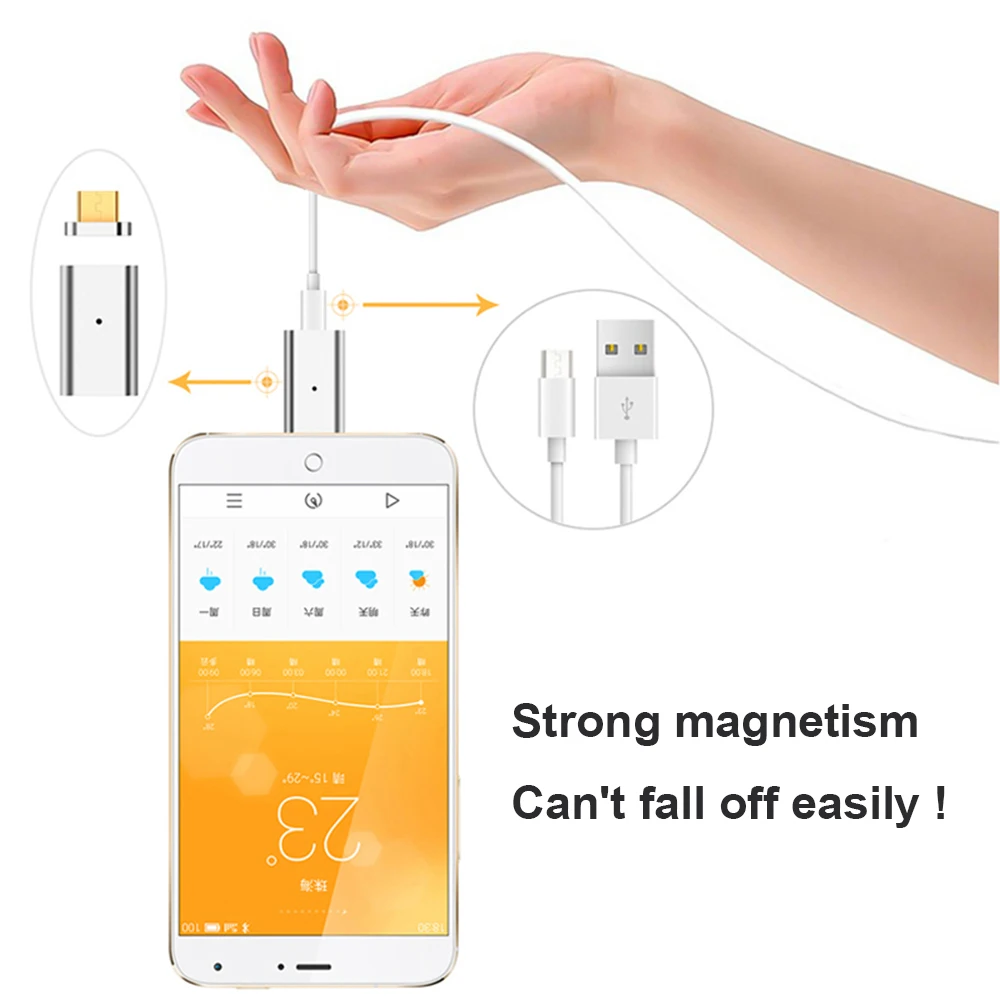 YIESOM Micro USB магнитное зарядное устройство адаптер данных с светодиодный светильник магнитные кабели адаптер преобразования для SAMSUNG GALAXY Android устройства