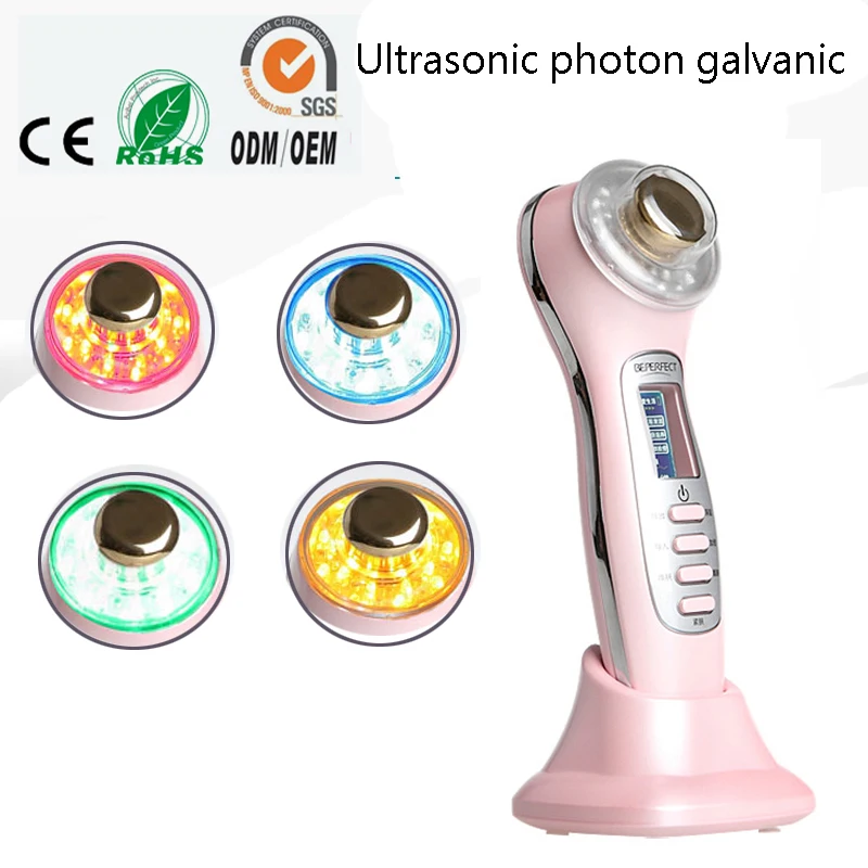 Free Shipping Galvanic Ultrasonic 3MHZ Photon Therapy Facial Kit Beauty Salon Skin Care Treatment Machine