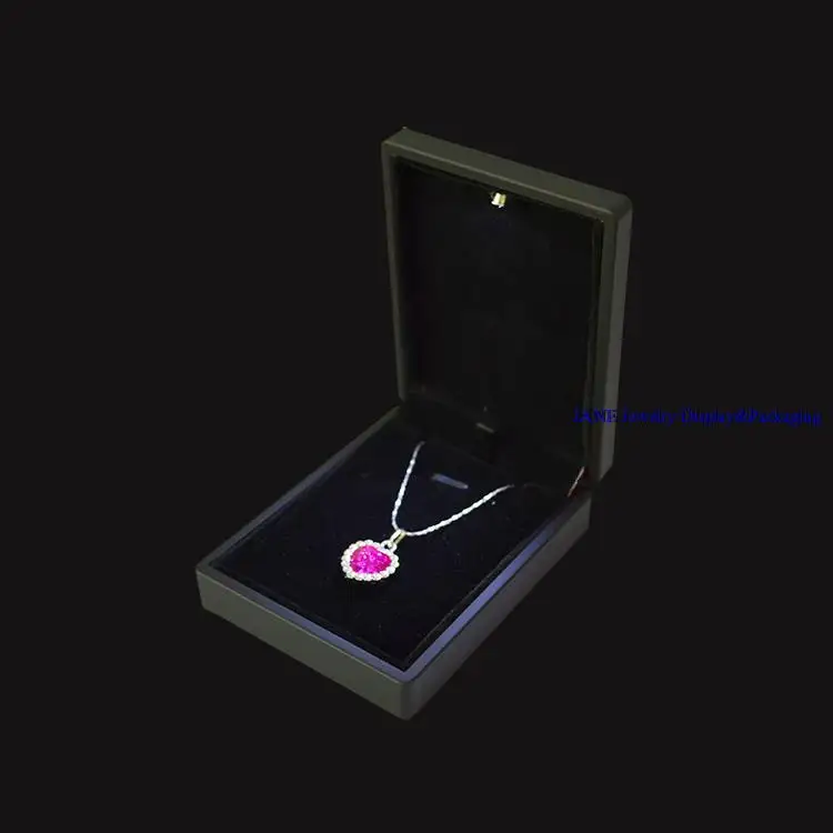 High End Black Rubber LED Light Pendant Box for Jewelry Packaging Boxes