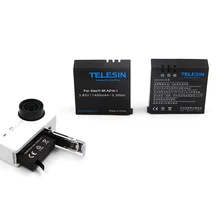 TELESIN 3,85 V 1400mAh резервный перезаряжаемый литий-ионный аккумулятор 2 шт батареи для Xiaomi Yi 4 K, 4K+, 4K PLUS Спортивная Экшн-камера