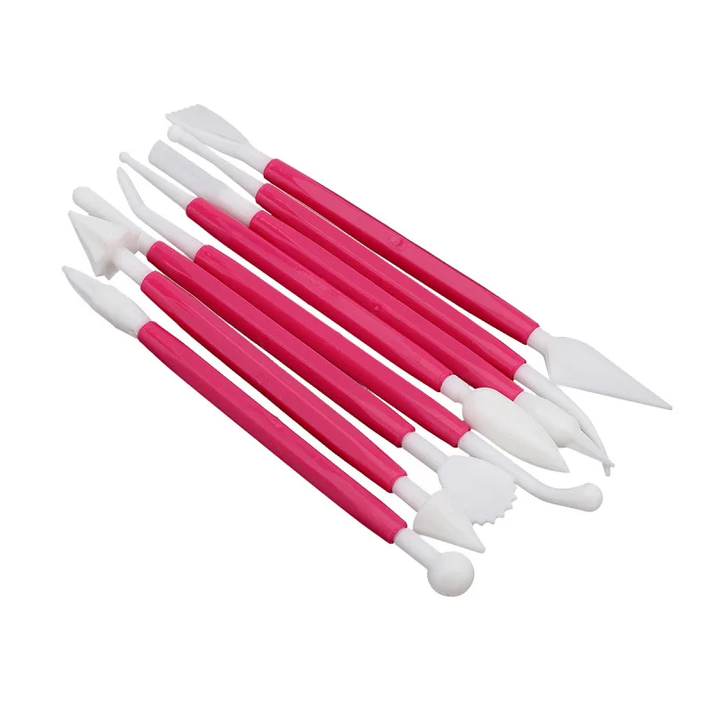 New 8Pcs Double Ended(16 Shapes) Plastic Sculpting Tools DIY Cake