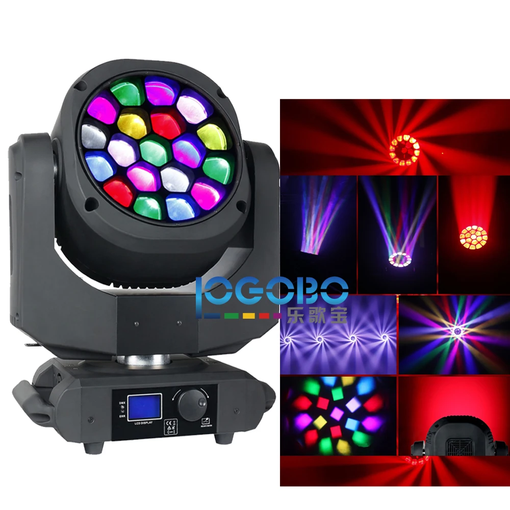 New RH-6519 19x15w 4in1 zoom rotating lens moving head B-EYE-14