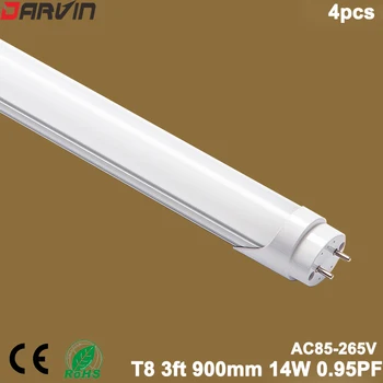 

T8 Led Tube Lamp 3 foots 900mm 14W Fluorescent Led Light High Lumen AC85-265V CE , Rohs Approved Lighting Factory Price