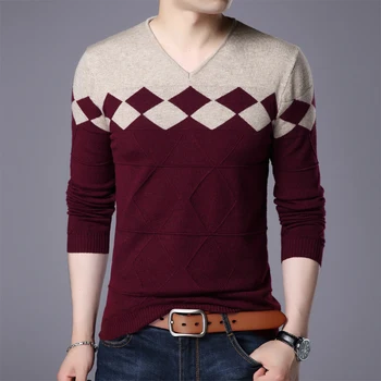 

High Quality New Fashion Brand Casual Sweater Men Cashmere Wool Men's Sweater Autumn Slim Fit Pullovers Men Pull Men's Sweaters