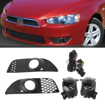 

1Set 55W Bumper Grille Fog Lights Lamp+Wiring Switch Kit For Mitsubishi Lancer 08-14 Super Bright Amber Light Strong grille