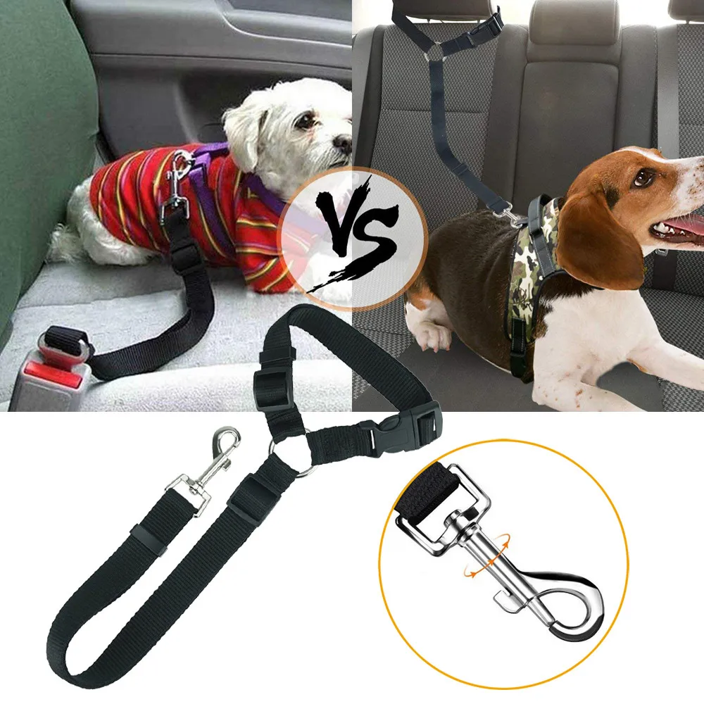 High Quality Pet Seat Belt Solid Nylon Strap Durable Safety Pet Travel Outdoor Seat Belts