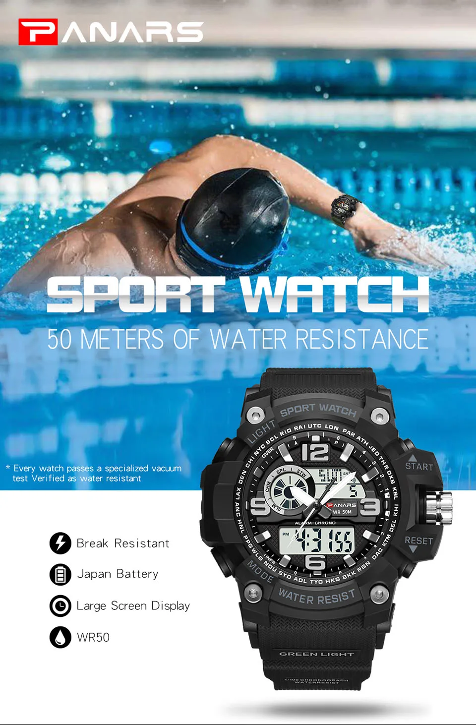 2018 PANARS Military Digital-watch Men/'s G Style Fashion Sports S Shock Army Watch LED Electronic Digital Wrist Watches for Men (11)