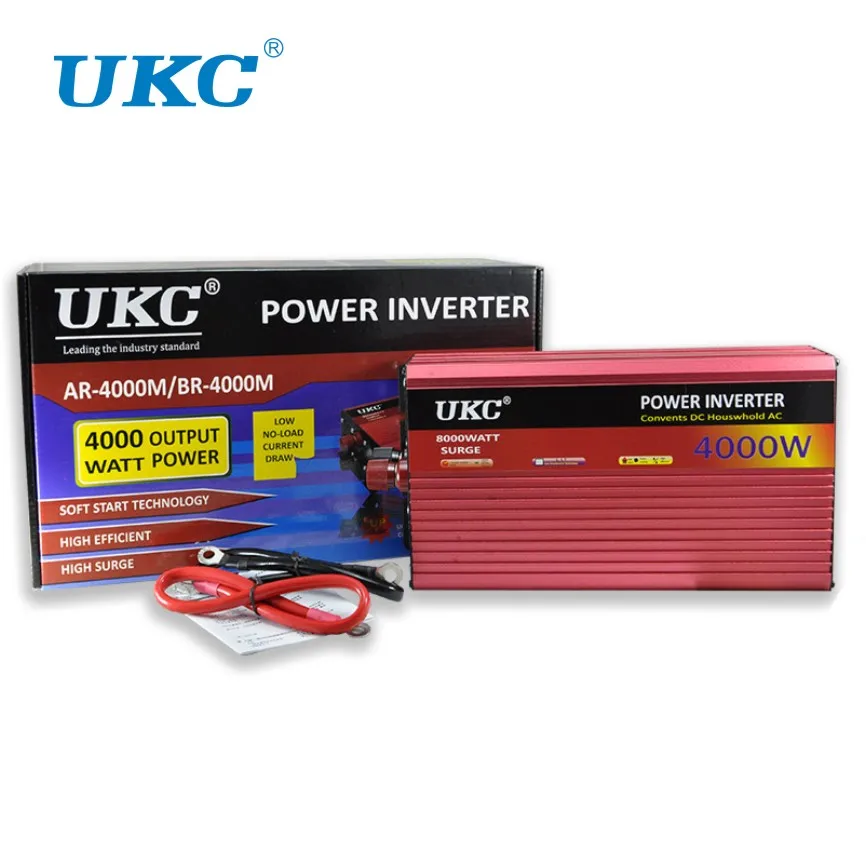 UKC 2000W 3000W 4000W Car Power Inverter Converter DC 12V To AC 220V 50HZ Full Protection AC Power Inverter USB Charger Adapter UKC 2000W 3000W 4000W Car Power Inverter Converter DC 12V To AC 220V 50HZ Full Protection AC Power Inverter USB Charger Adapter