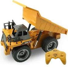RC автомобилей 2.4 г грузовик 1:12 сплава самосвал 6-канальный 4WD инженер транспортного средства зарядка через USB для детского подарка без оригинальной