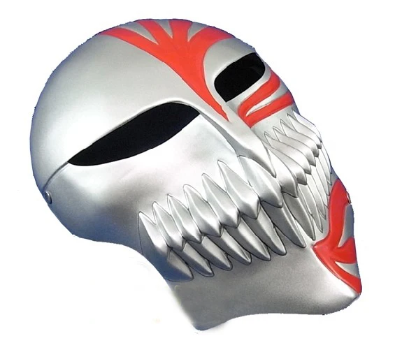 Bleach косплей Kurosaki Ichigo bankai полная полая маска(красный в белом - Цвет: Серебристый